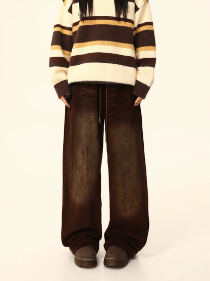 Wide-leg Corduroy Straight Pants NA1783