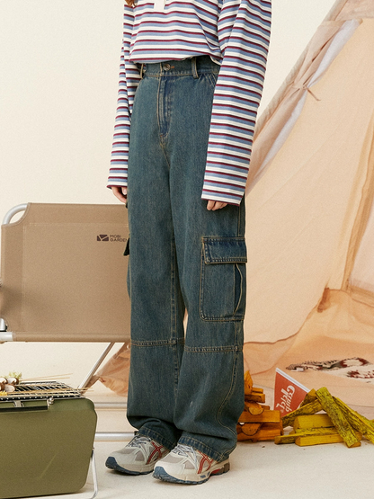 Wide-leg Denim Workwear Pants NA1691