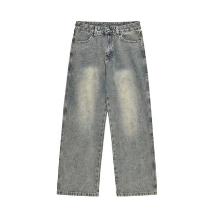 Wide-leg Washed Denim Jeans NA1703