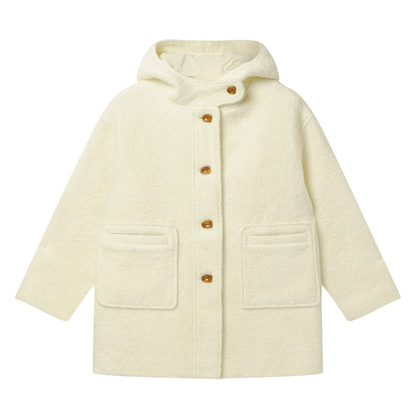 Wool Blend Cocoon Hooded Coat NA1509