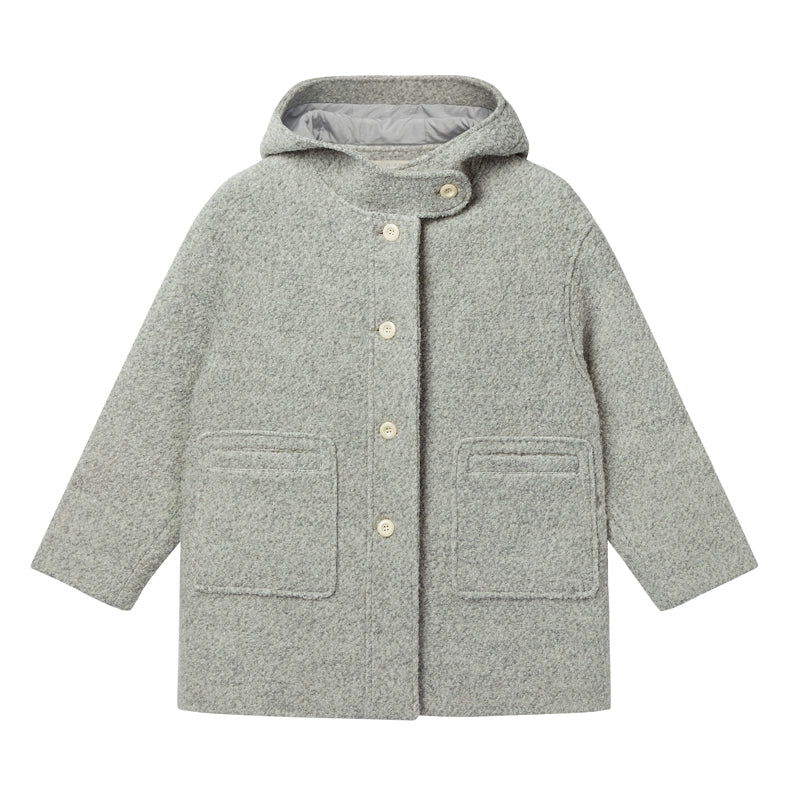 Wool Blend Cocoon Hooded Coat NA1509