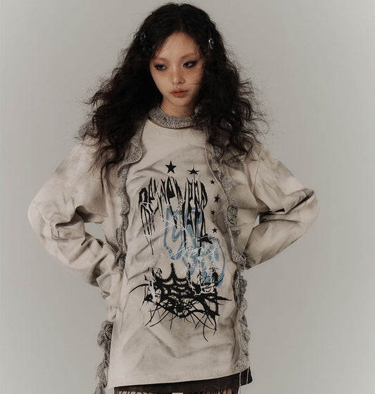Vintage Dirty Wash Graphic Sweatshirt NA8906