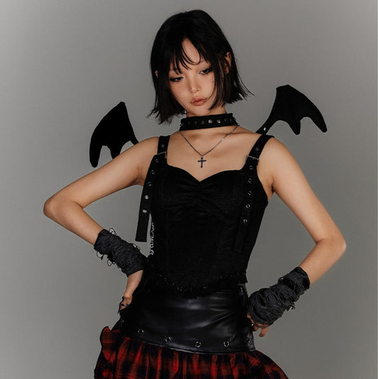 Strap Buckle Lace Corset Top NA9230