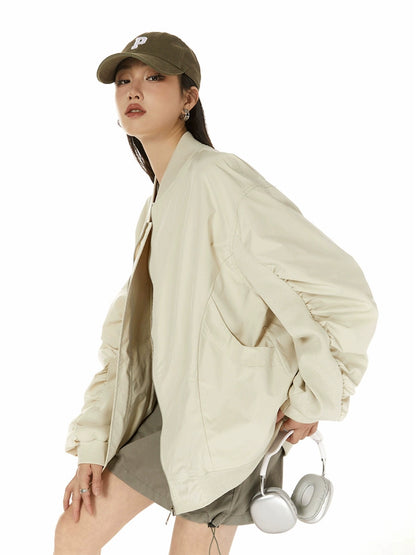 Loose Casual Bomber Jacket NA2325