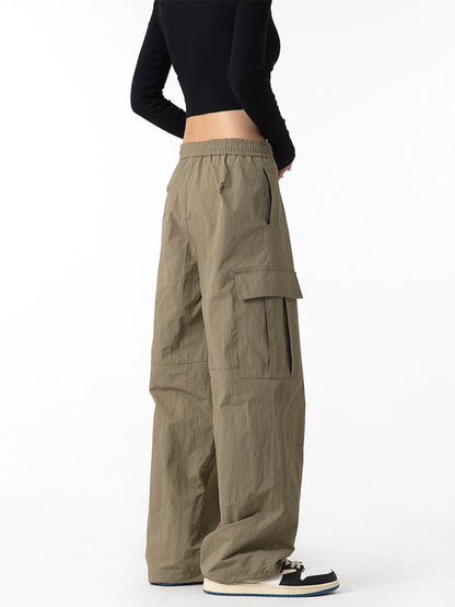 Large Pocket Wide-leg Casual Workwear Pants NA2192